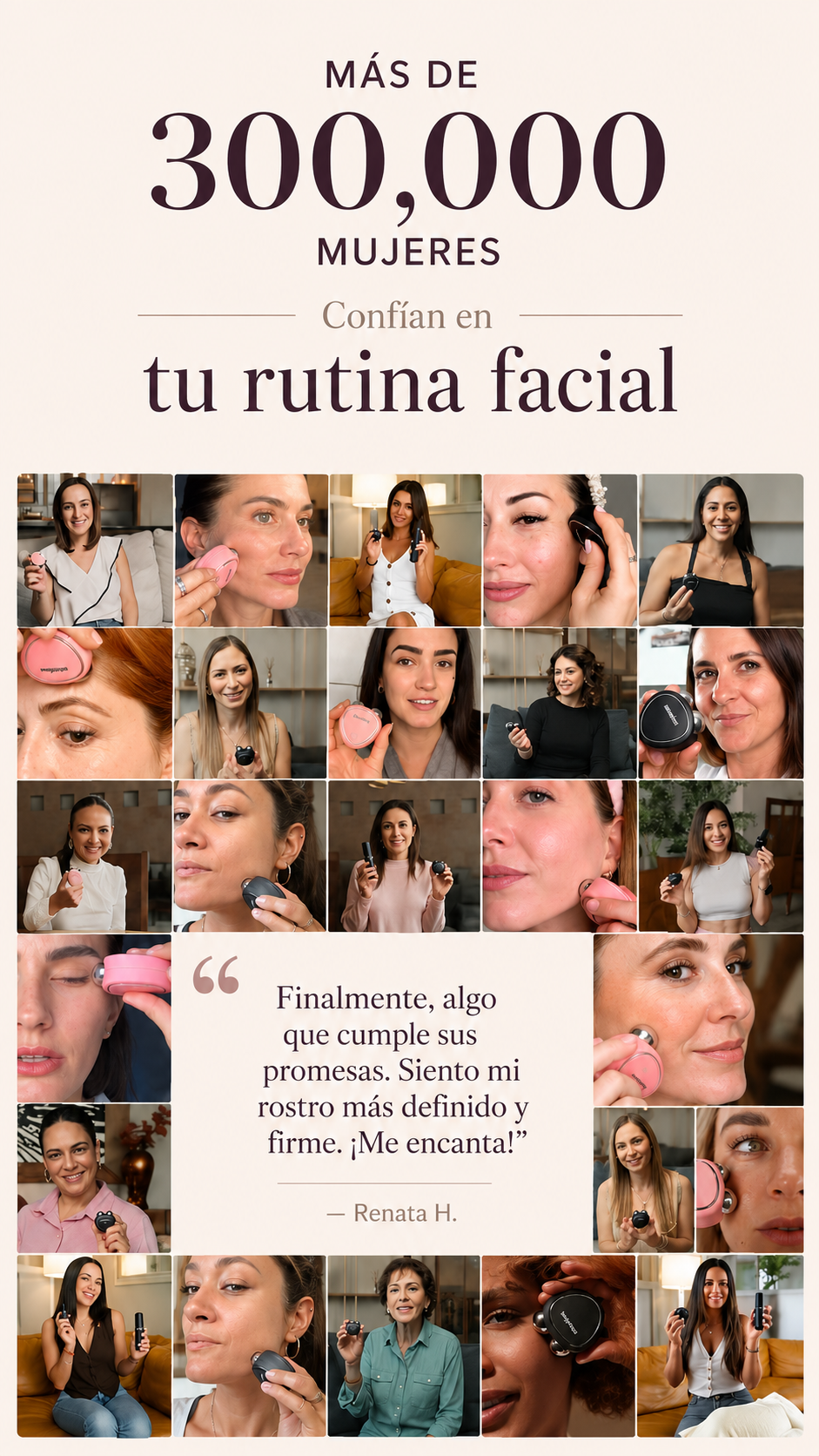 Dispositivo de Lifting Facial Rosa y Blanco