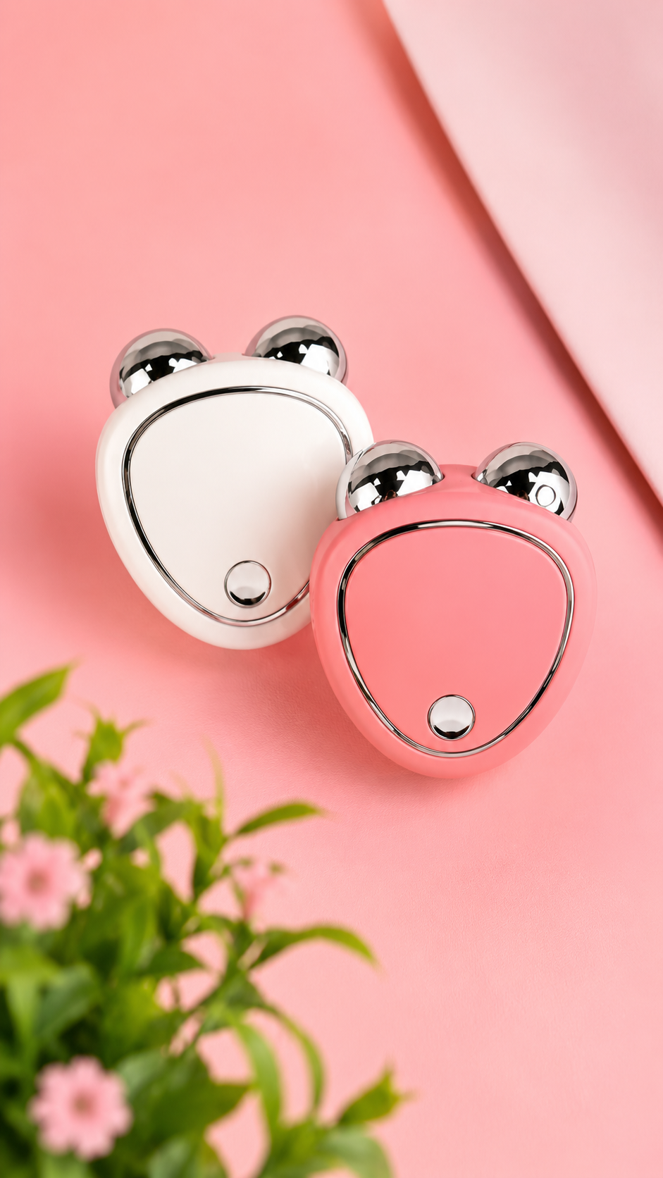 Dispositivo de Lifting Facial Rosa y Blanco